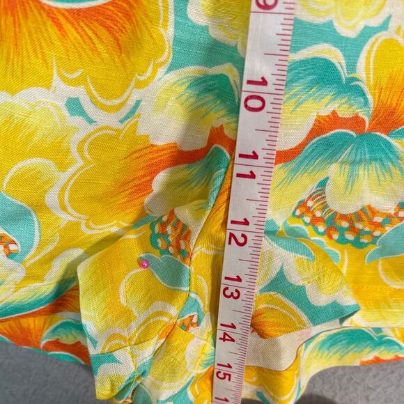 Kulani Kinis Relaxed Linen Blend Shorts Tropical Print Size M Swim Vacation NWOT - Picture 5 of 8